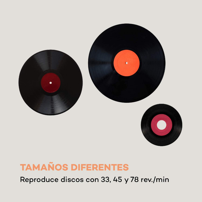 El tocadiscos Sarah Ann Plattenspieler de Auna reproduce todo tipo de discos de vinilo