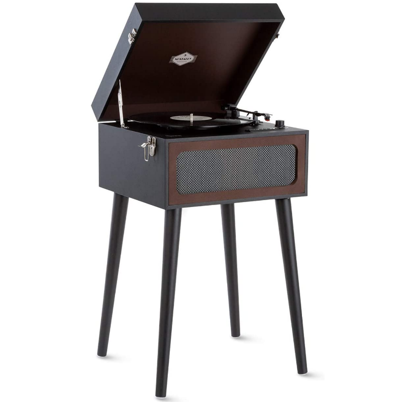 Auna Sarah Ann TTS14 | Tocadiscos mueble con patas extraíbles para reproducir discos de vinilo y MP3 por blurtooth, USB y tarjeta SD. Tocadiscos elegante y retro con las mejores opiniones y reseñas.