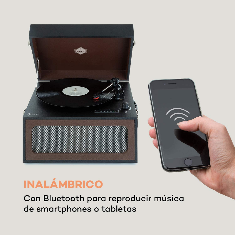 El tocadiscos Sarah Ann TTS14 reproduce MP3 por bluetooth